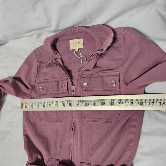 Sezane Paris Roby Women Jumpsuit Size 34 Grape Distressed - Picture 11 of 15